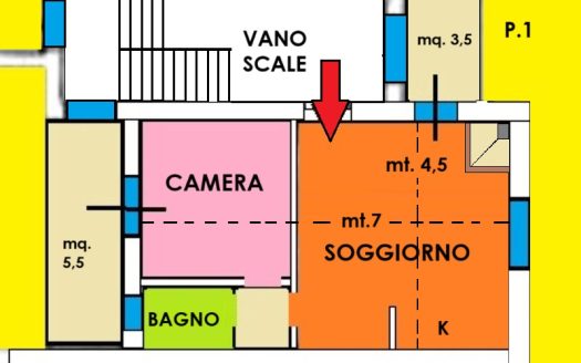 Dogana Nuova Bilocale con Camino e Cantina
